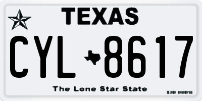 TX license plate CYL8617