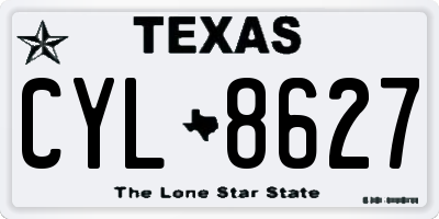 TX license plate CYL8627