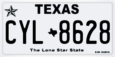 TX license plate CYL8628