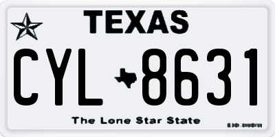 TX license plate CYL8631