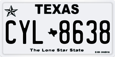 TX license plate CYL8638