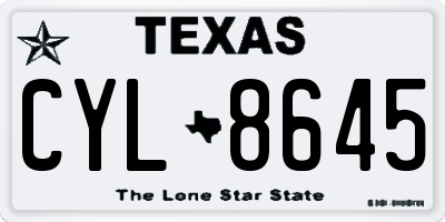 TX license plate CYL8645