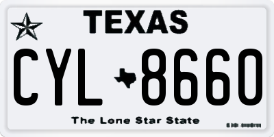 TX license plate CYL8660