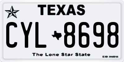 TX license plate CYL8698
