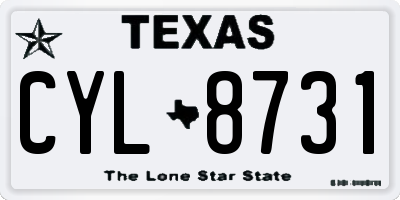 TX license plate CYL8731