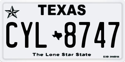 TX license plate CYL8747