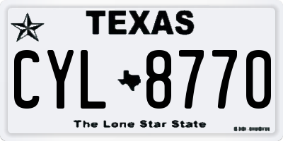TX license plate CYL8770