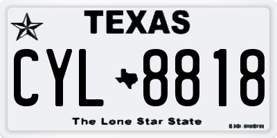 TX license plate CYL8818