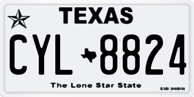 TX license plate CYL8824