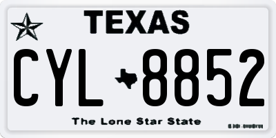 TX license plate CYL8852