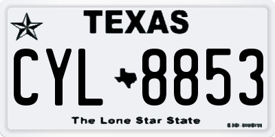 TX license plate CYL8853