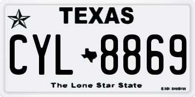 TX license plate CYL8869
