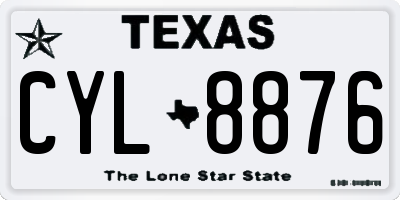 TX license plate CYL8876
