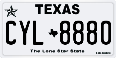 TX license plate CYL8880