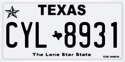 TX license plate CYL8931