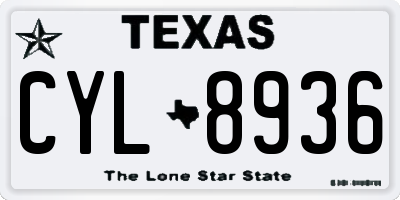 TX license plate CYL8936