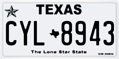 TX license plate CYL8943
