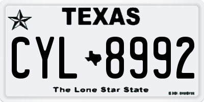 TX license plate CYL8992