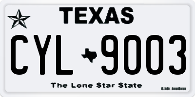 TX license plate CYL9003
