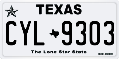 TX license plate CYL9303
