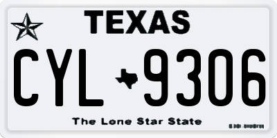 TX license plate CYL9306
