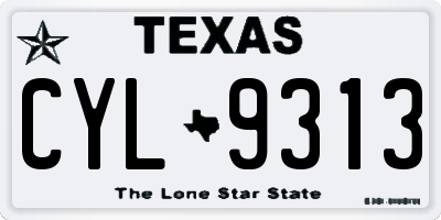 TX license plate CYL9313