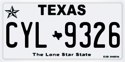 TX license plate CYL9326