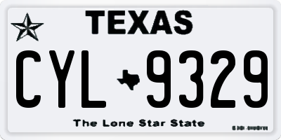 TX license plate CYL9329