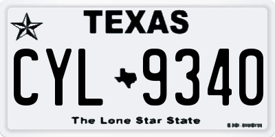 TX license plate CYL9340