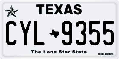 TX license plate CYL9355