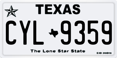 TX license plate CYL9359