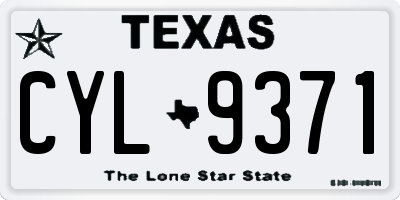 TX license plate CYL9371