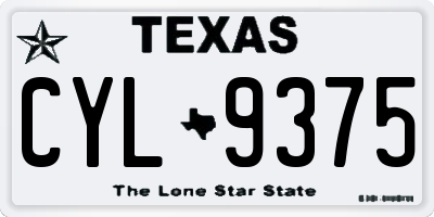 TX license plate CYL9375