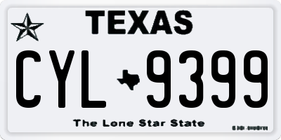 TX license plate CYL9399