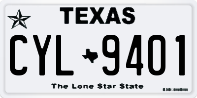 TX license plate CYL9401
