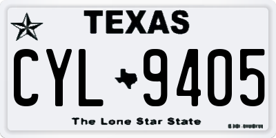 TX license plate CYL9405