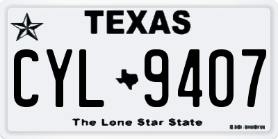 TX license plate CYL9407
