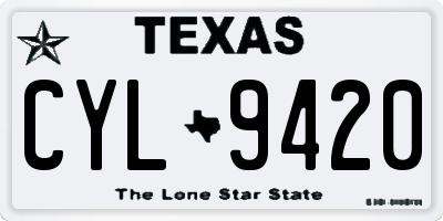 TX license plate CYL9420