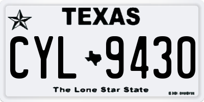 TX license plate CYL9430