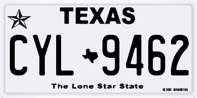 TX license plate CYL9462