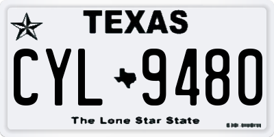 TX license plate CYL9480
