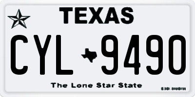 TX license plate CYL9490