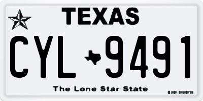 TX license plate CYL9491