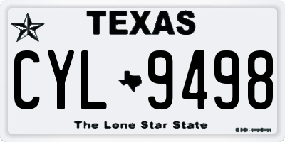 TX license plate CYL9498