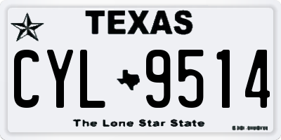 TX license plate CYL9514