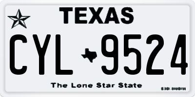 TX license plate CYL9524