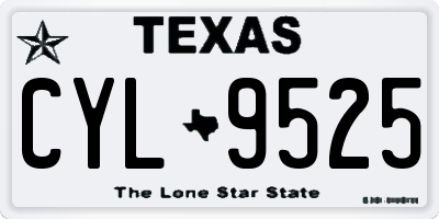 TX license plate CYL9525