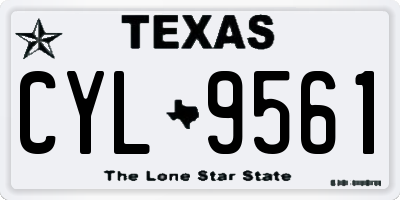 TX license plate CYL9561