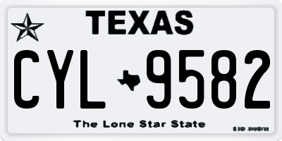 TX license plate CYL9582