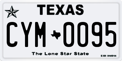 TX license plate CYM0095